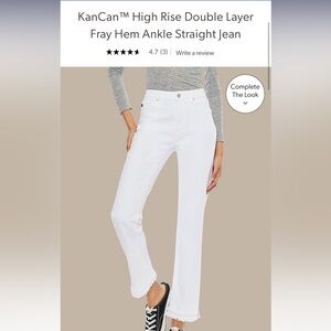 Kancan high rise ankle straight white jeans